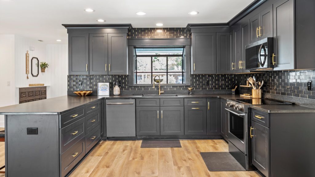 modern gourmet kitchen with high end appliances